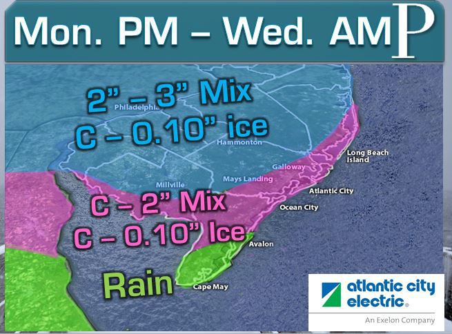 How much snow, sleet and freezing rain will the second part bring?